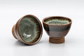 Japanese Teacups - Pair of Tenmoku Glazed Sugi-nari Guinomi  - 55ml
