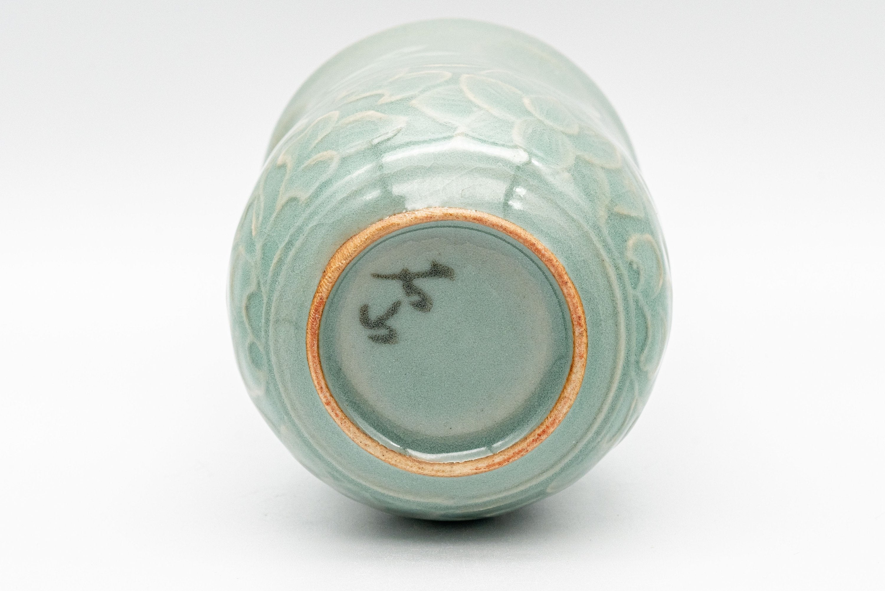 Japanese Teacups - Couple's Pair of Ishiyama Celadon Dojimari-gata Yunomi - 165ml