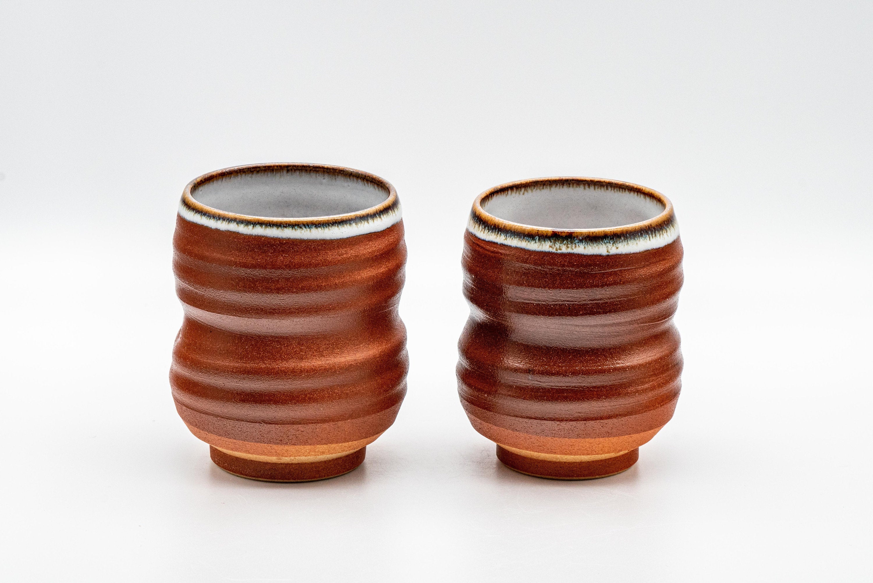 Japanese Teacups - Pair of Meoto Dojimari-gata Yunomi
