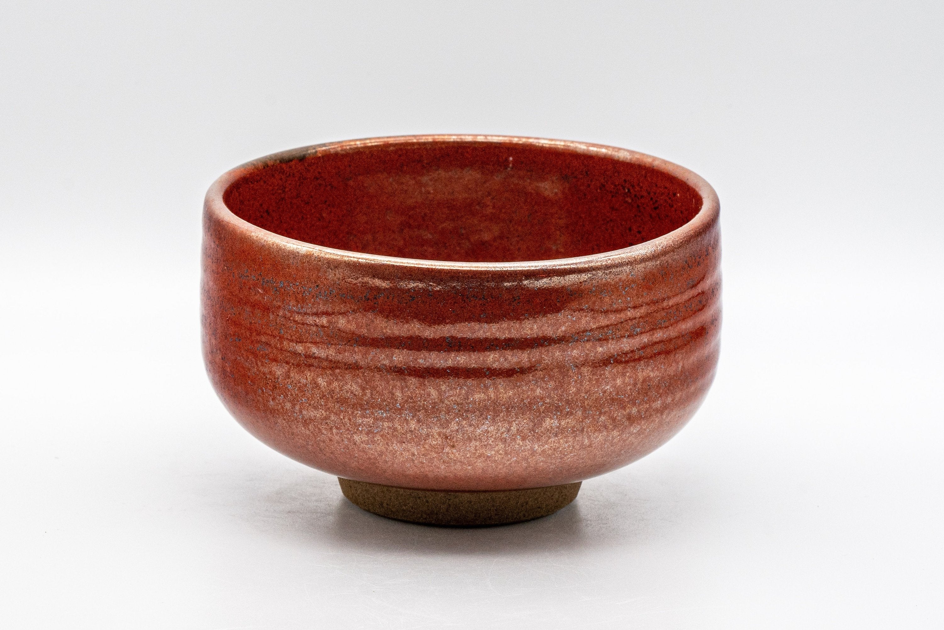Japanese Matcha Bowl Set - 田中 佳山 Ochre Glazed Hantsutsu-gata Chawan with Bamboo Chasen Whisk and Chashaku Scoop - 450ml