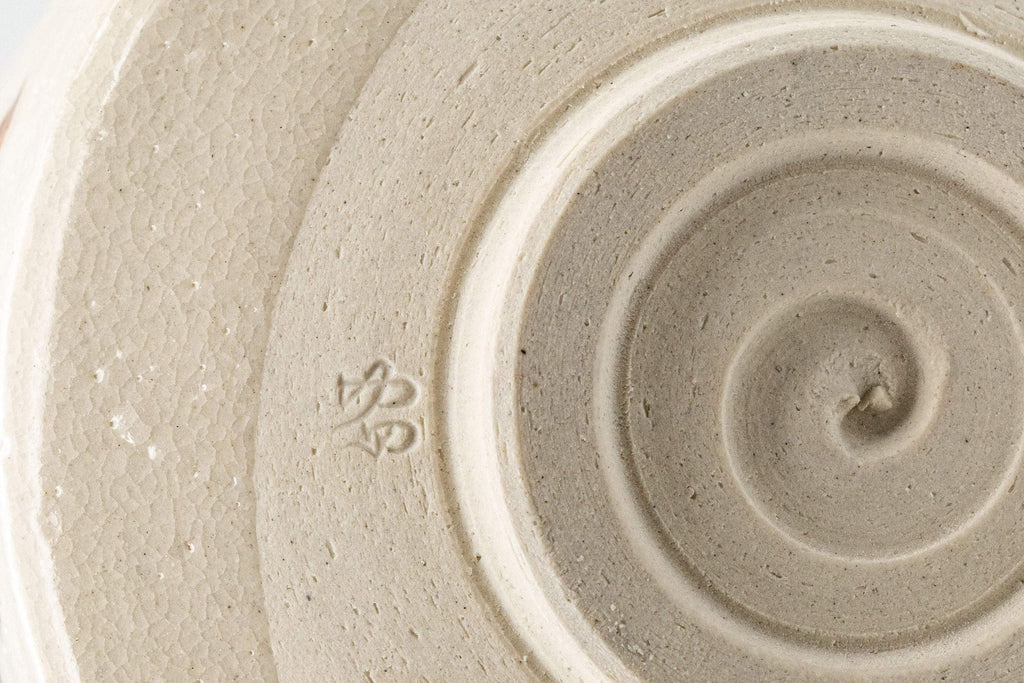 Japanese Matcha Bowl - Cream Glazed Hantsutsu-gata Chawan - 450ml