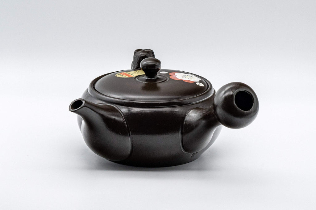 Japanese Kyusu - Black Kokudei Owl Sculpted Tokoname-yaki Teapot - 350ml