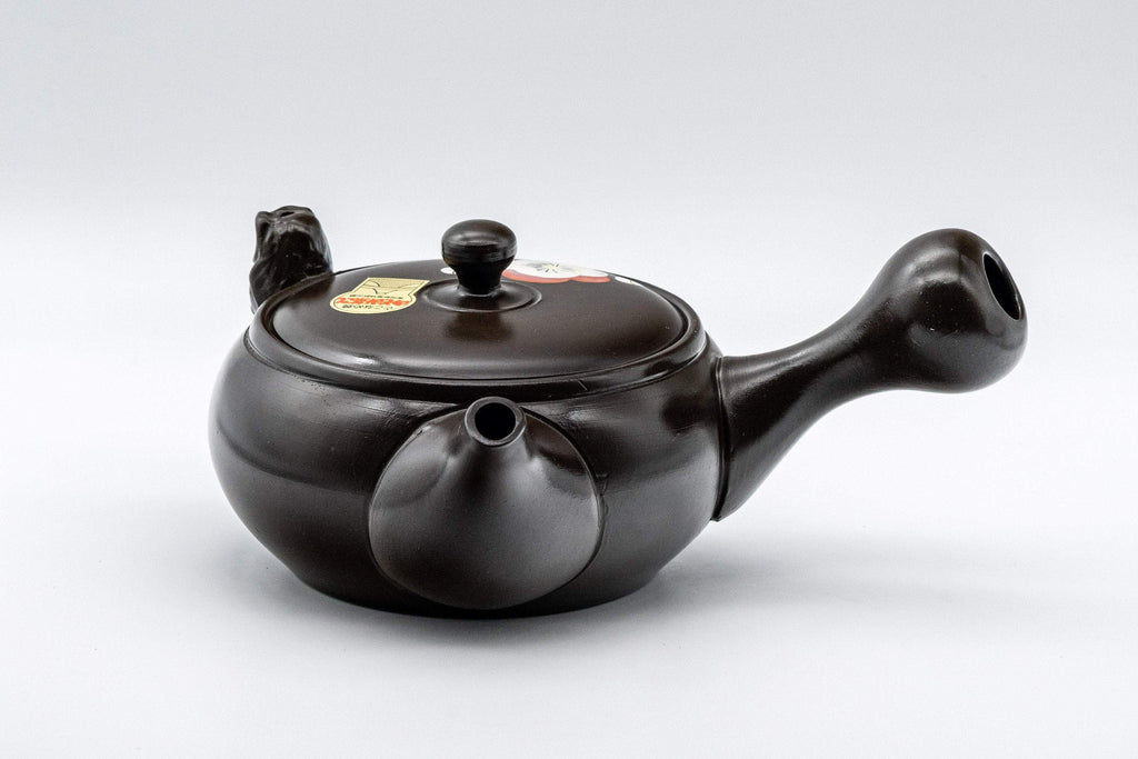 Japanese Kyusu - Black Kokudei Owl Sculpted Tokoname-yaki Teapot - 350ml