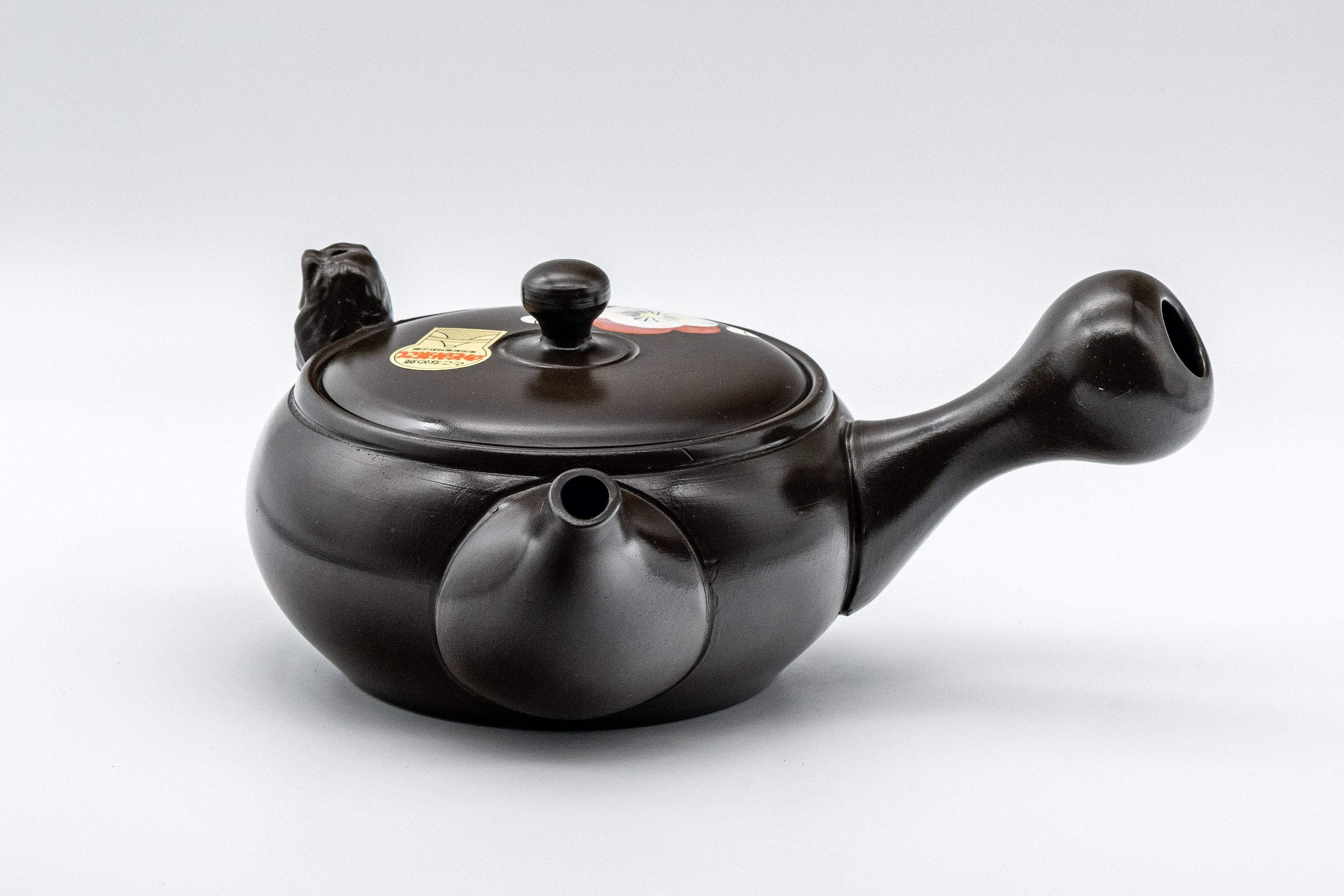 Japanese Kyusu - Black Kokudei Owl Sculpted Tokoname-yaki Teapot - 350ml