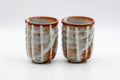 Japanese Teacups - Pair of 暁山窯 Akayama Kiln - Tsutsu-gata Yunomi - 170ml