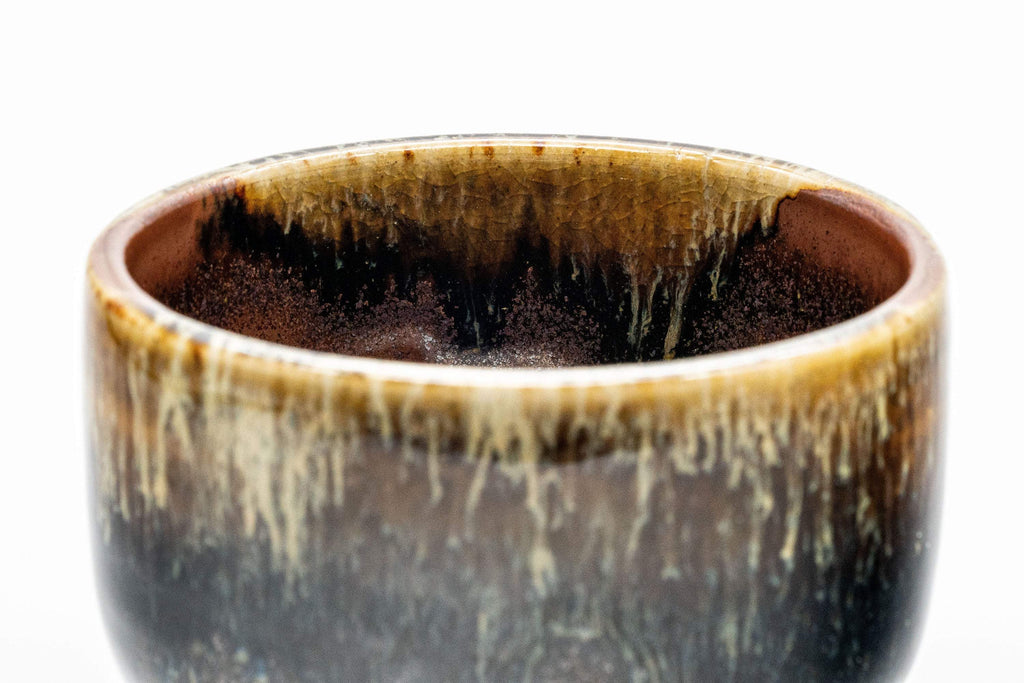 Japanese Teacups - Set of 3 Drip Glazed Yunomi - 120ml