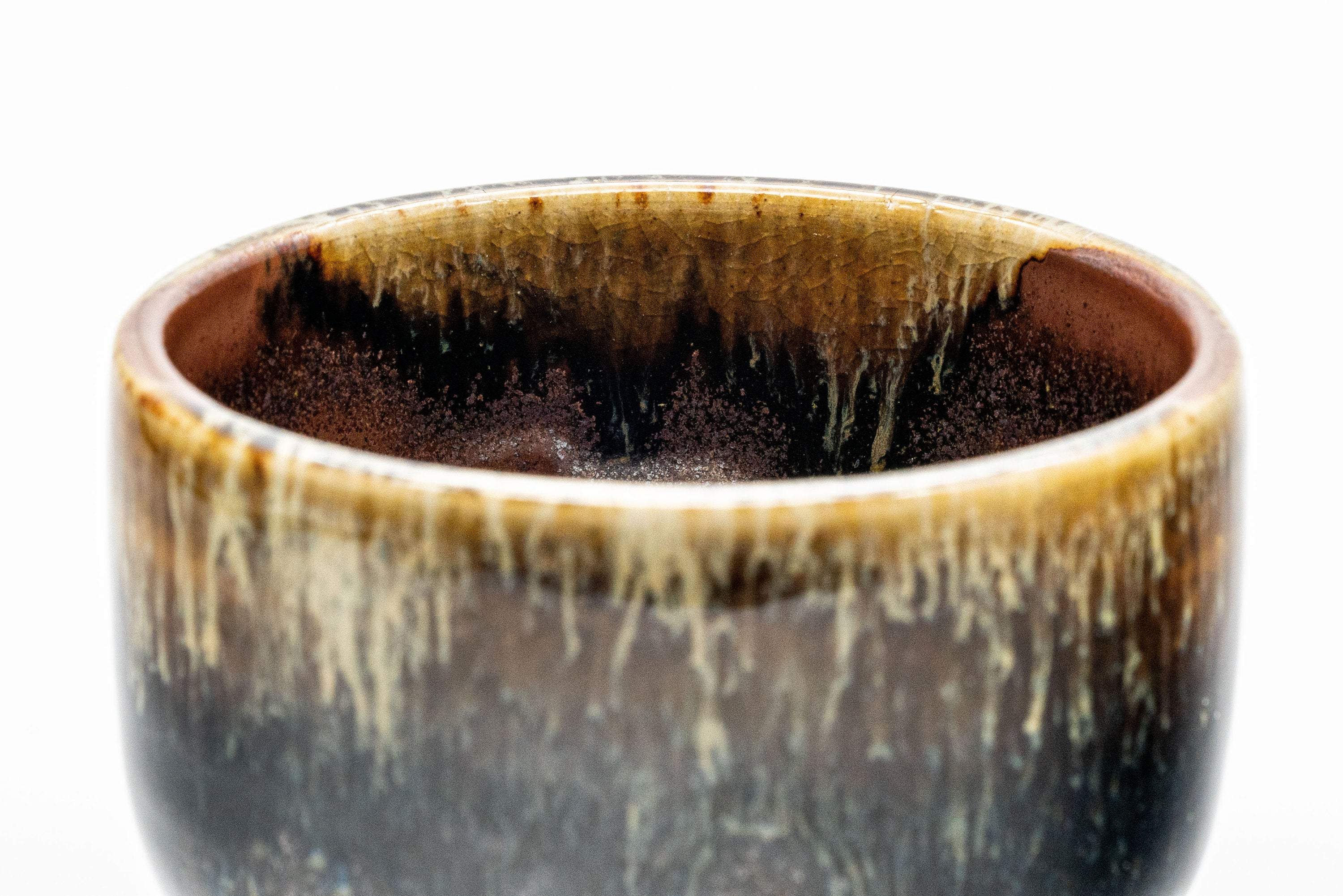 Japanese Teacups - Set of 3 Drip Glazed Yunomi - 120ml