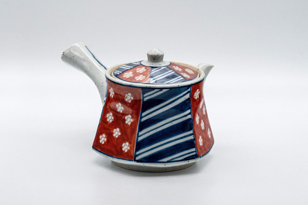 Japanese Tea Set - Striped Hexagonal Debeso Kyusu Teapot with Teacup and Coaster - 250ml