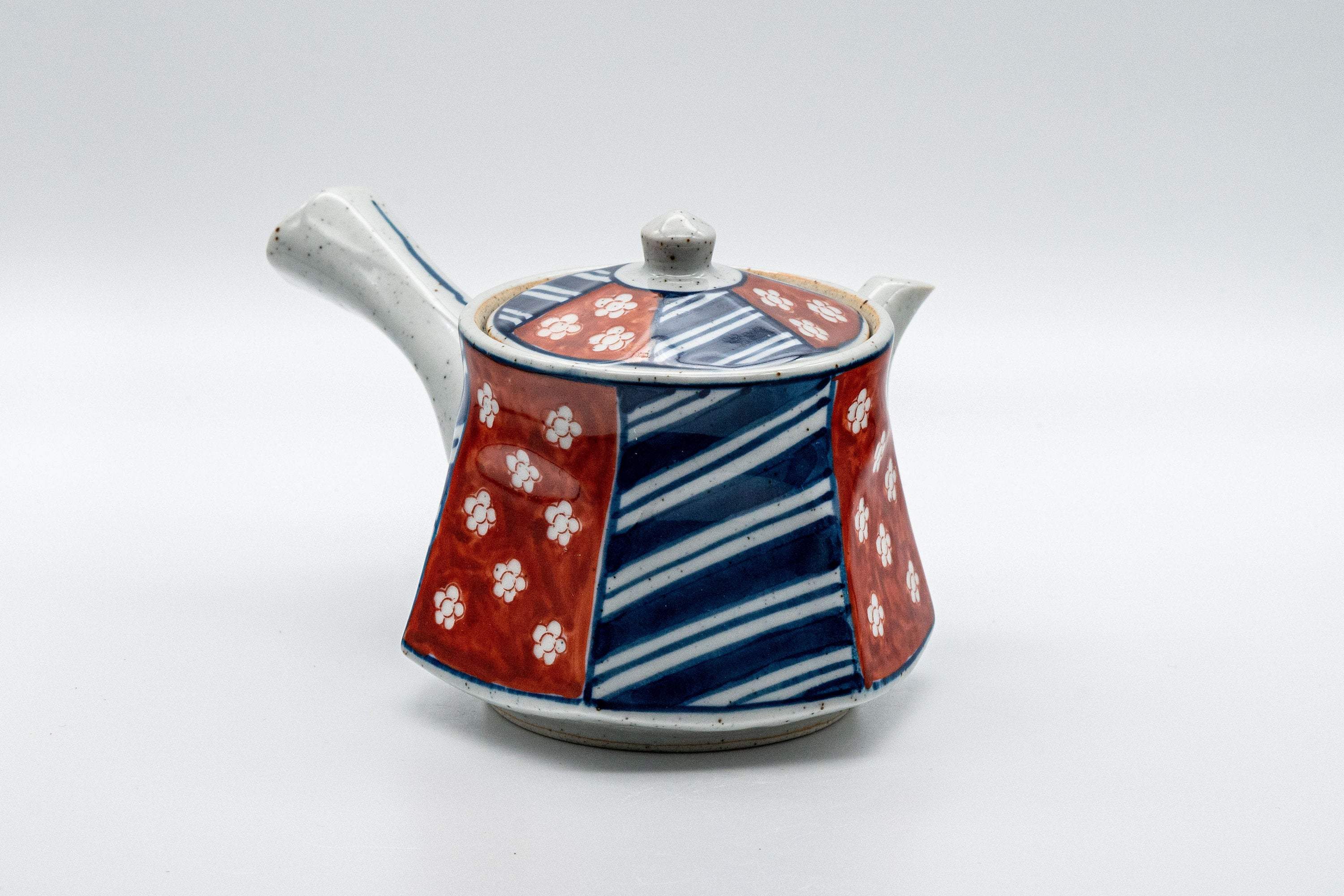 Japanese Tea Set - Striped Hexagonal Debeso Kyusu Teapot with Teacup and Coaster - 250ml
