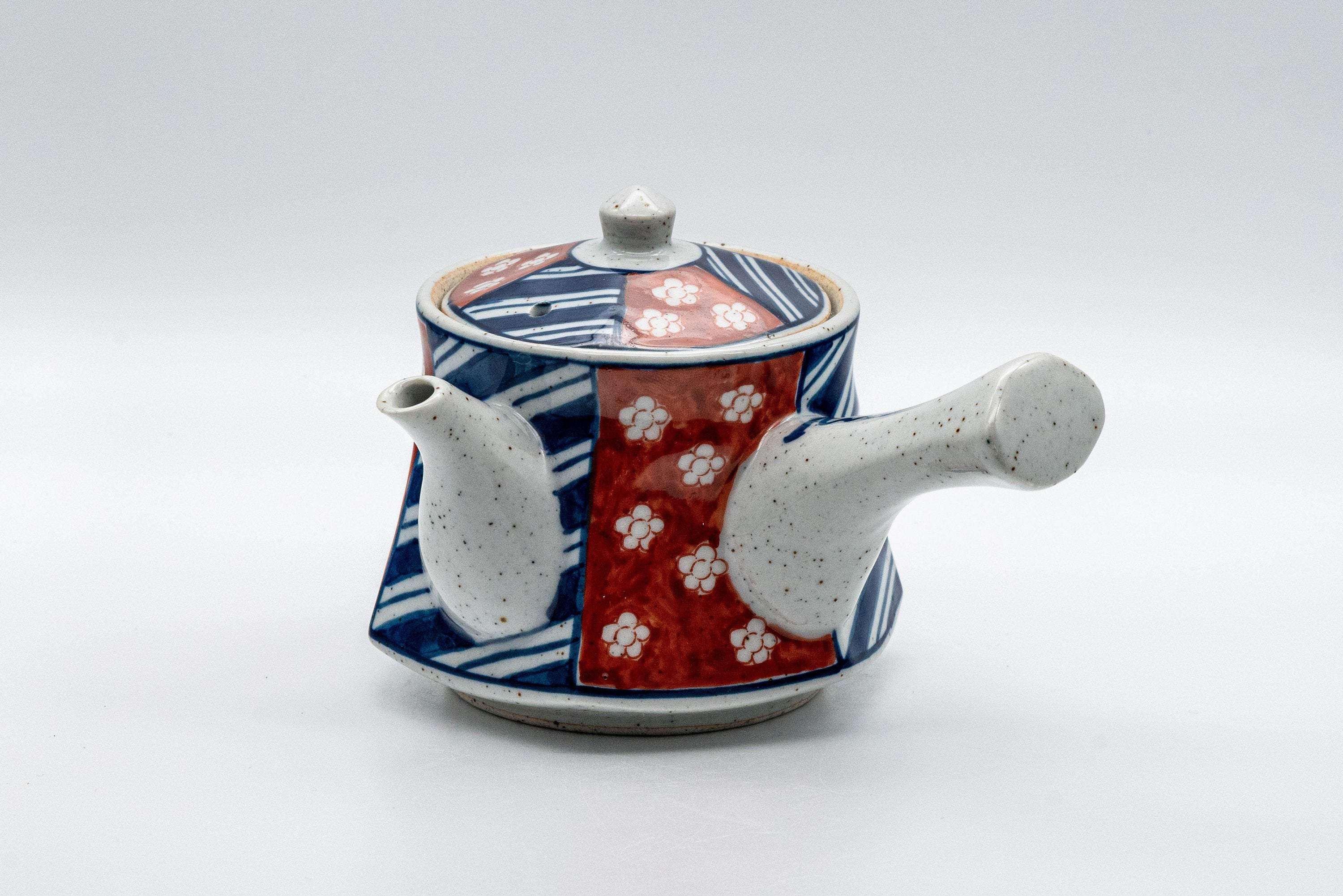 Japanese Tea Set - Striped Hexagonal Debeso Kyusu Teapot with Teacup and Coaster - 250ml