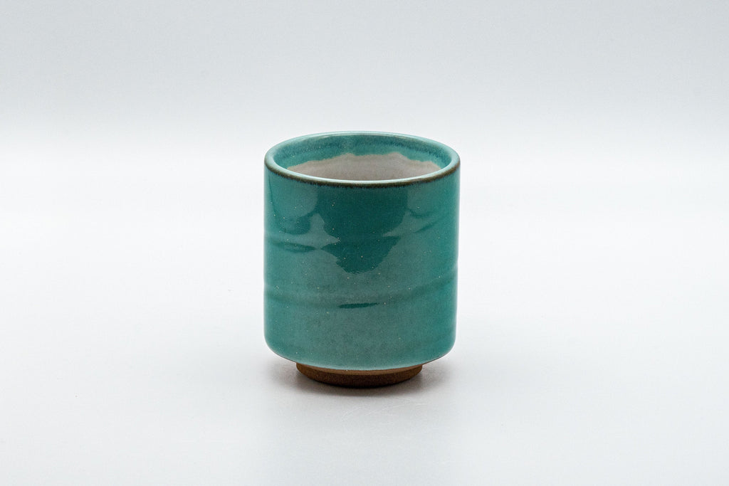 Japanese Teacups - Pair of Turquoise Tsutsu-gata Yunomi - 150ml
