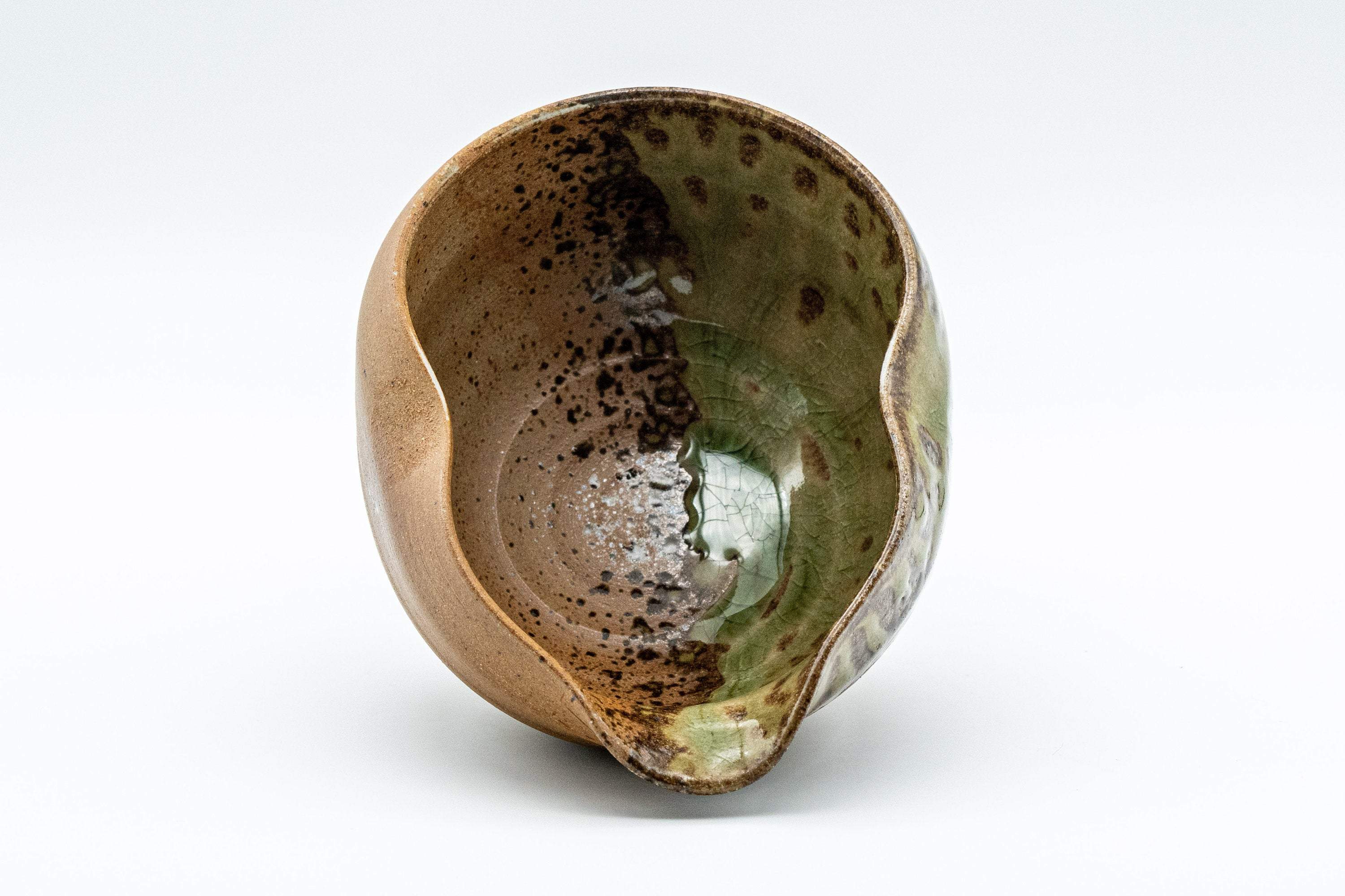 Japanese Yuzamashi - 三滝窯 Half-glazed Katakuchi - 160ml