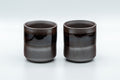 Japanese Teacups - Pair of Tsutsu-gata Banko-yaki Yunomi - 120ml