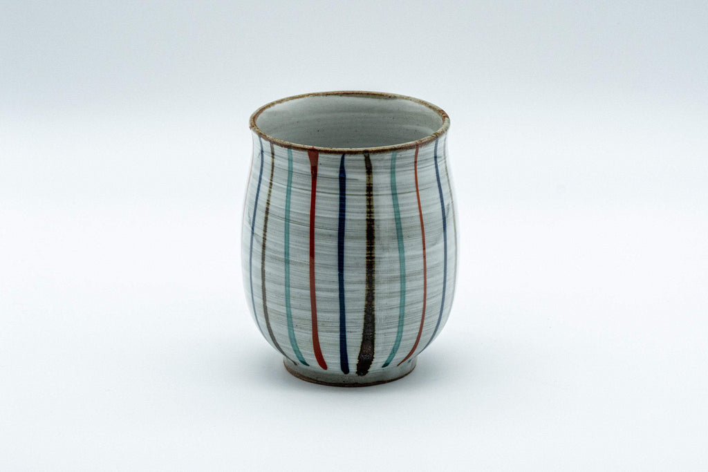 Japanese Teacup - Striped Tall Curvy Yunomi - 190ml