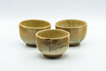 Japanese Teacups - Set of 3 Hare's Fur Glazed Wan-nari Yunomi  - 100ml