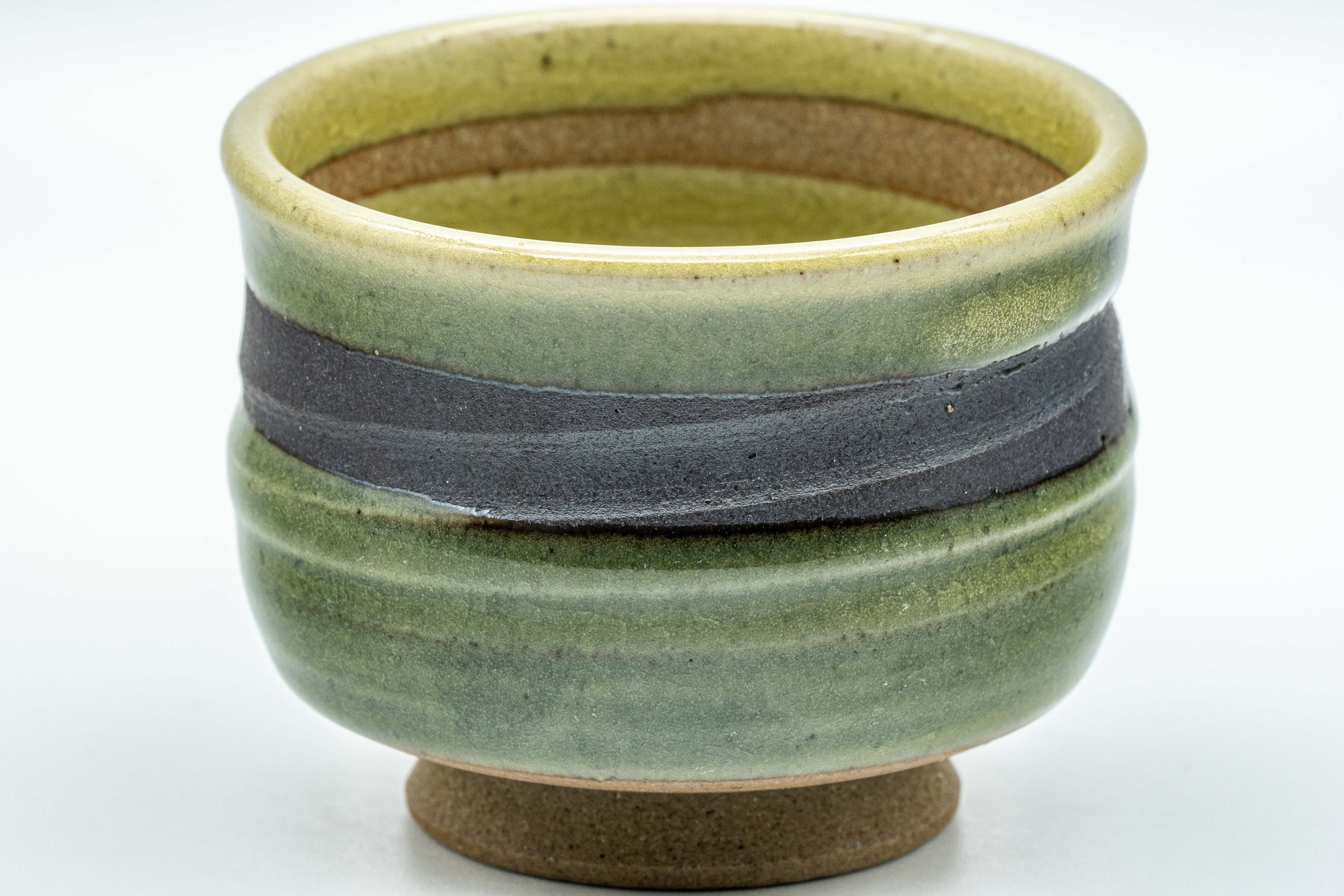 Japanese Teacups - Pair of Striped Glaze Waisted Yunomi - 135ml