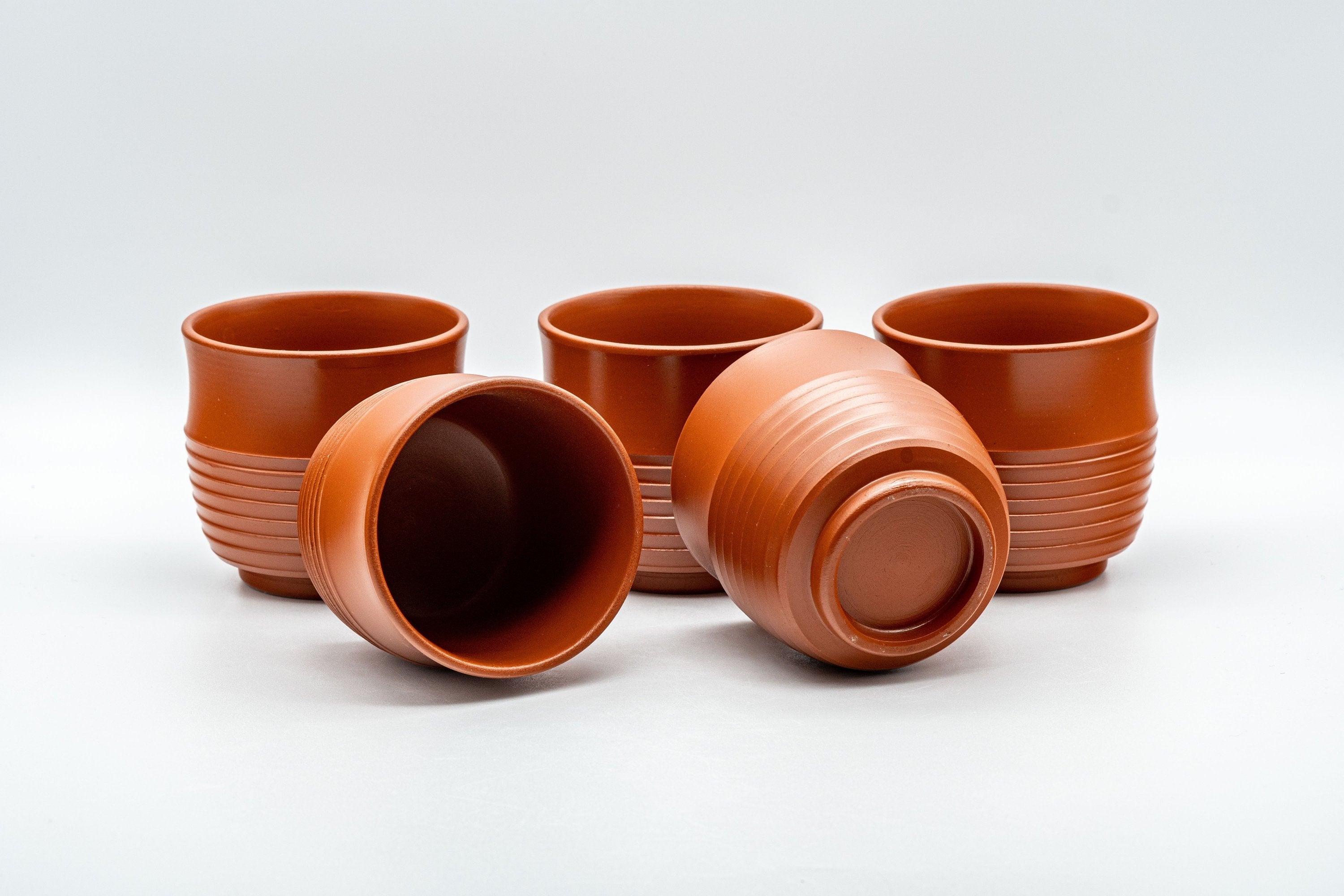 Japanese Tea Set - Tokoname-yaki Debeso Kyusu with 5 Yunomi