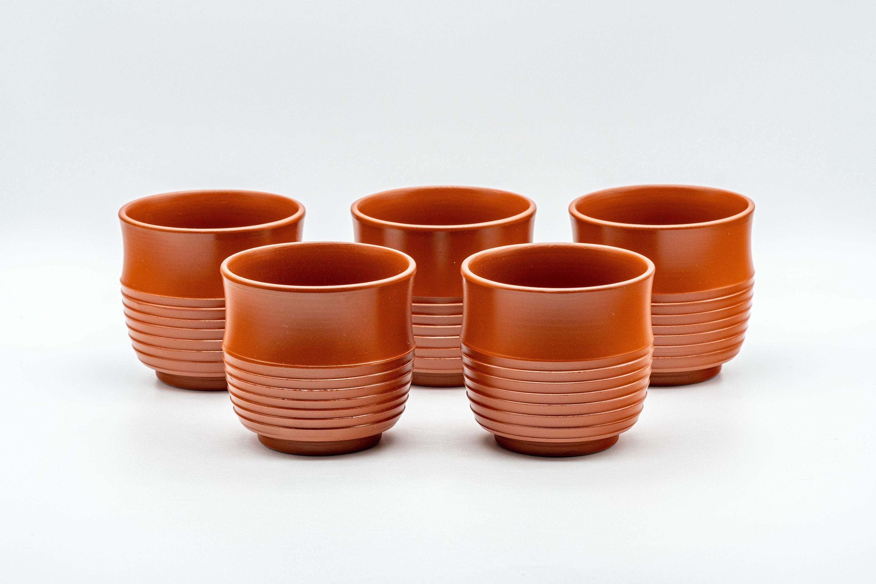 Japanese Tea Set - Tokoname-yaki Debeso Kyusu with 5 Yunomi