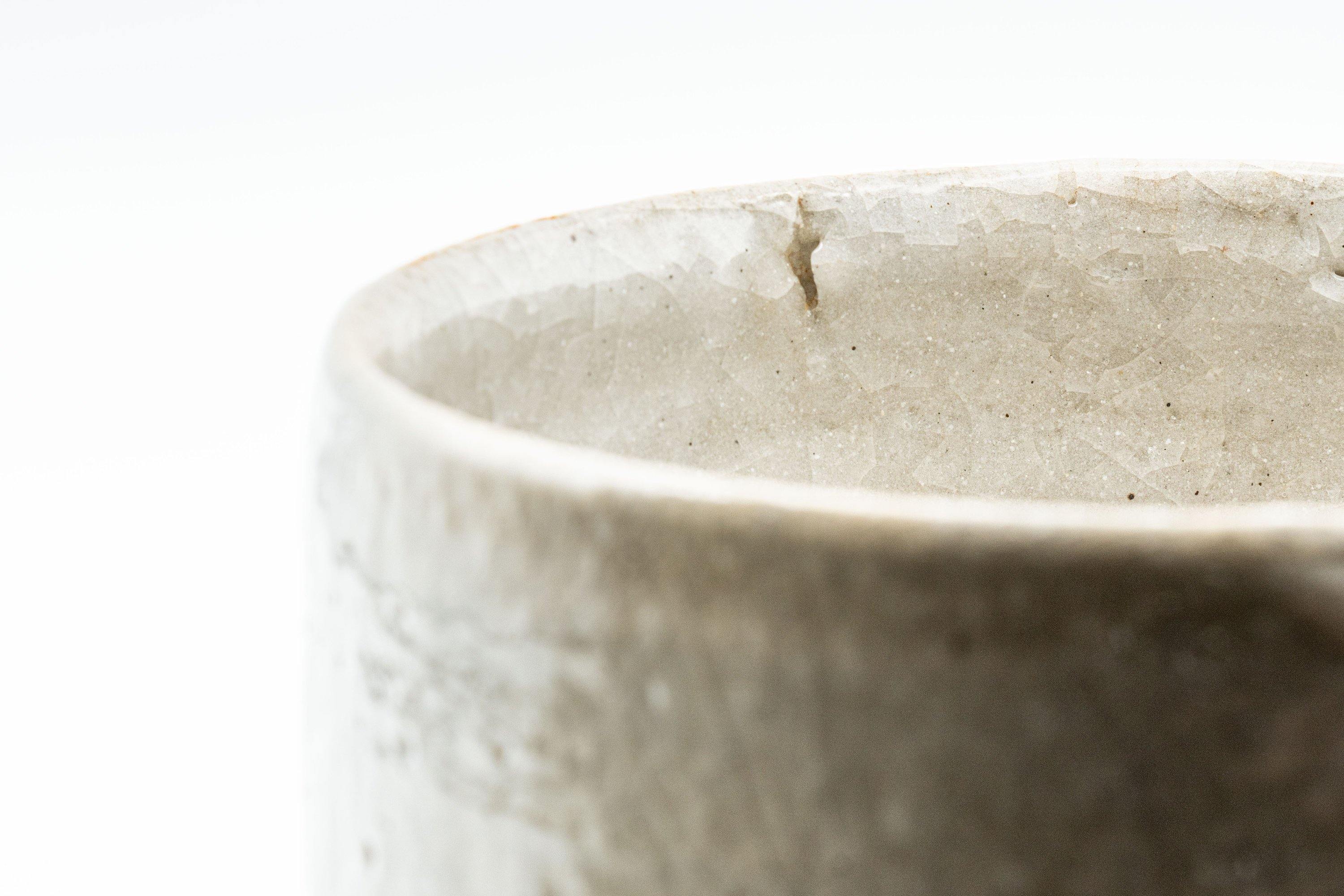 Japanese Matcha Bowl - Large Grey Glazed Hantsutsu-gata Chawan - 600ml