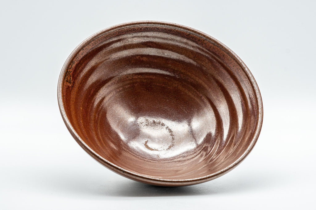 Japanese Matcha Bowl - Red Spiraling Hira-gata Summer Chawan - 300ml