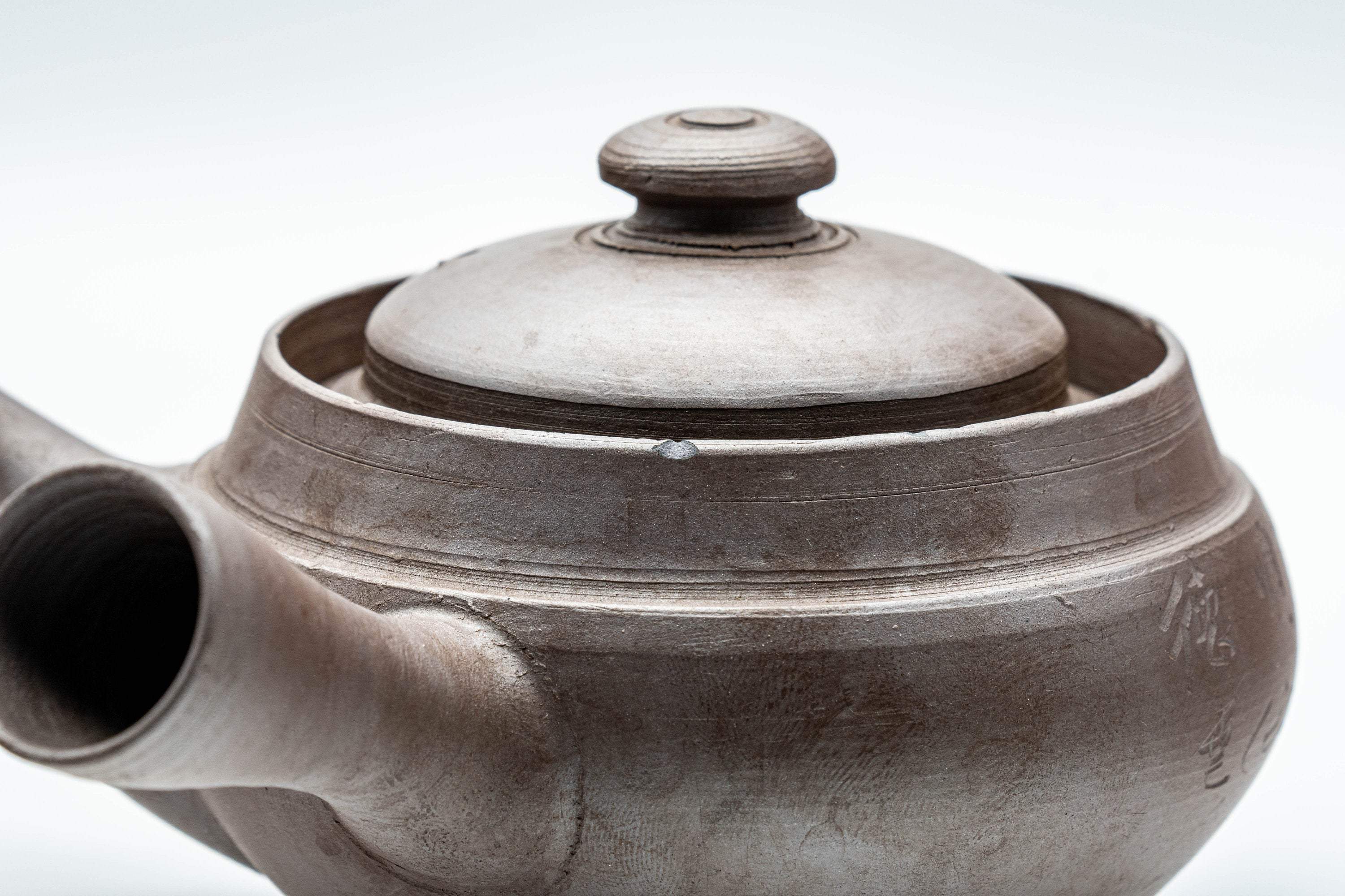 Japanese Kyusu - Kanji Engraved Banko-yaki Debeso Teapot - 140ml