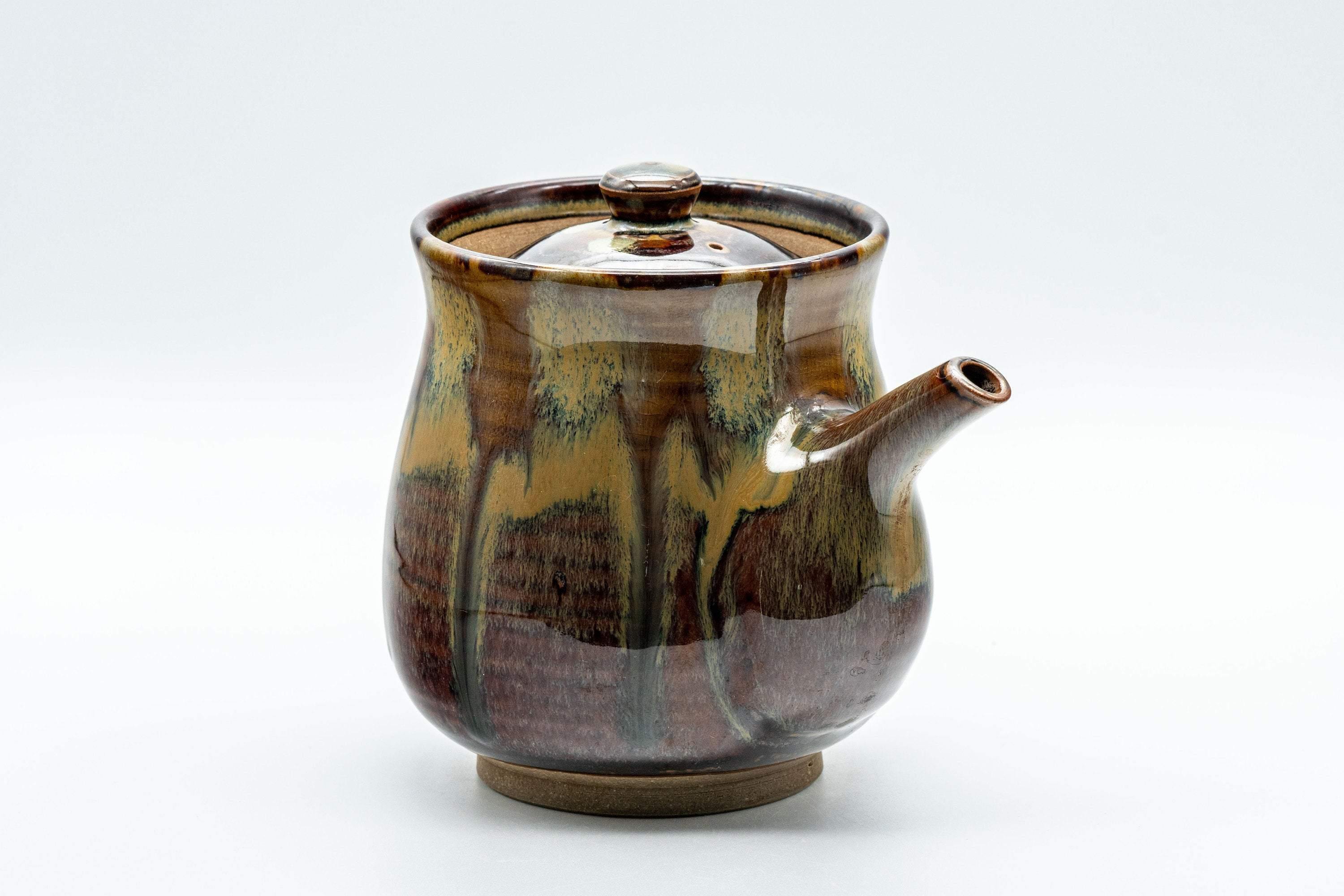 Japanese Houhin - Drip-Glazed Nasu-gata Takatori-yaki Teapot - 400ml