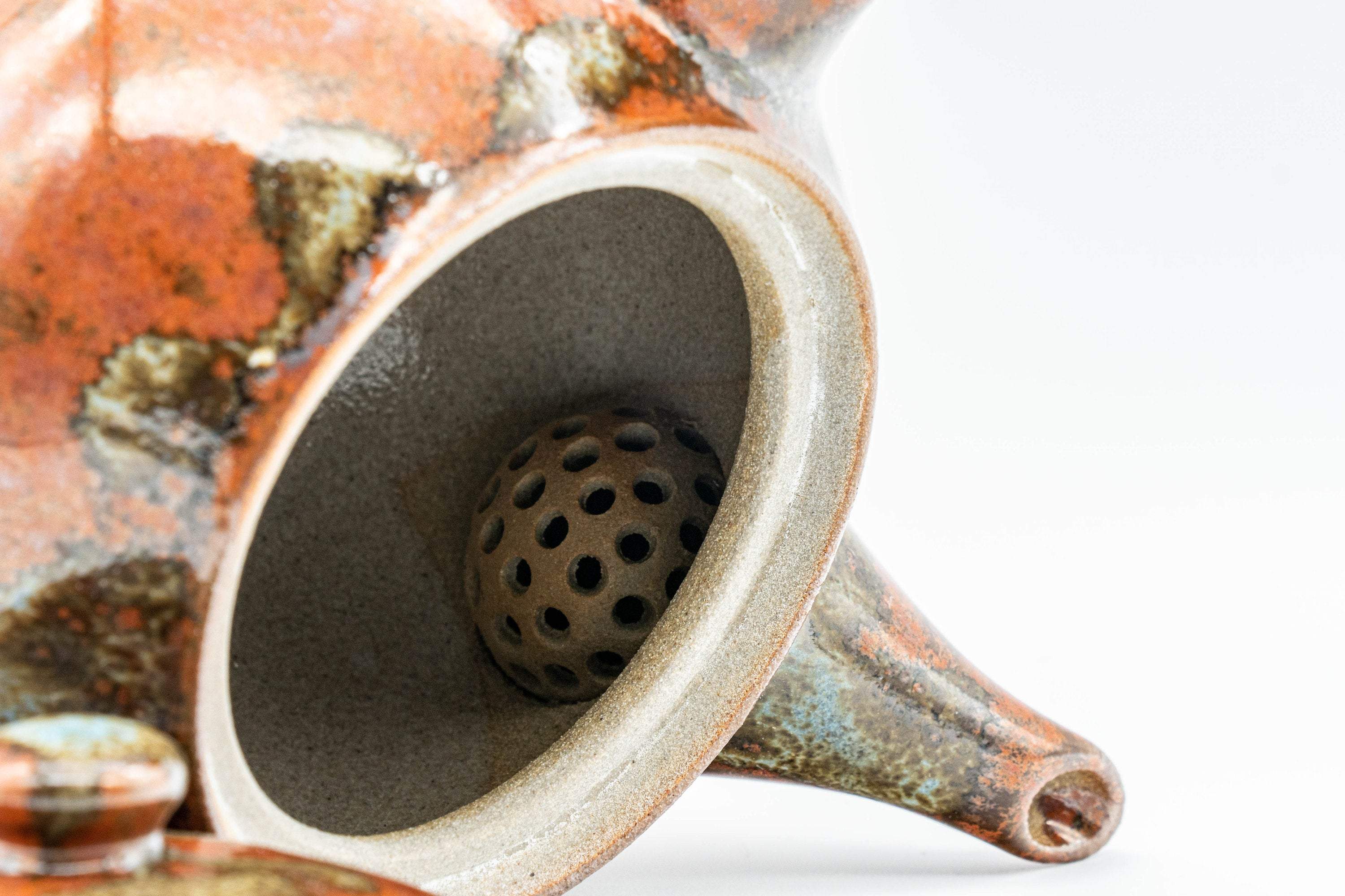 Japanese Tea Set - Drip-Glazed Debeso Kyusu with 5 Yunomi and Chataku