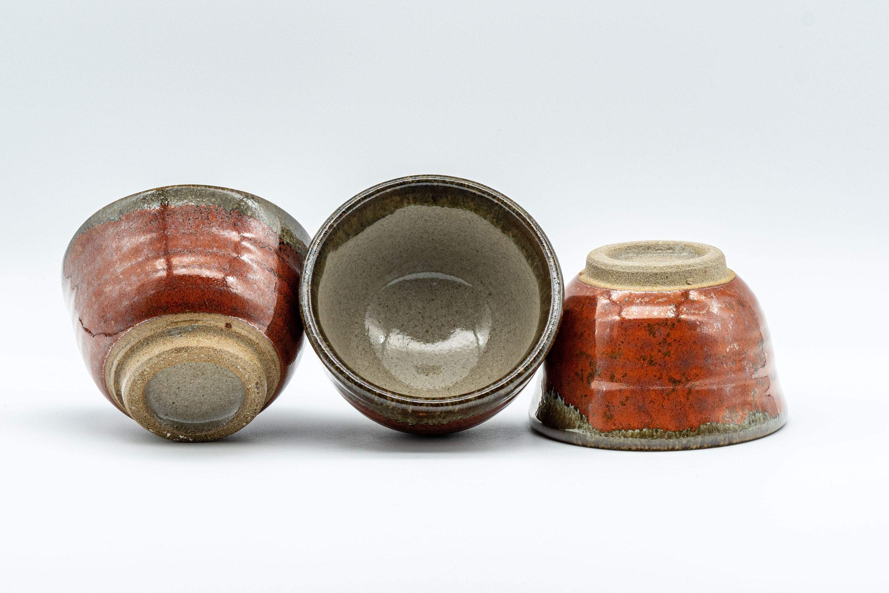 Japanese Tea Set - Drip-Glazed Debeso Kyusu with 5 Yunomi and Chataku