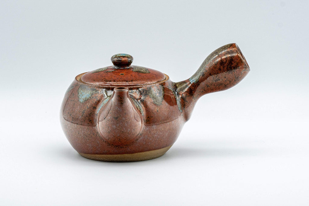 Japanese Tea Set - Drip-Glazed Debeso Kyusu with 5 Yunomi and Chataku