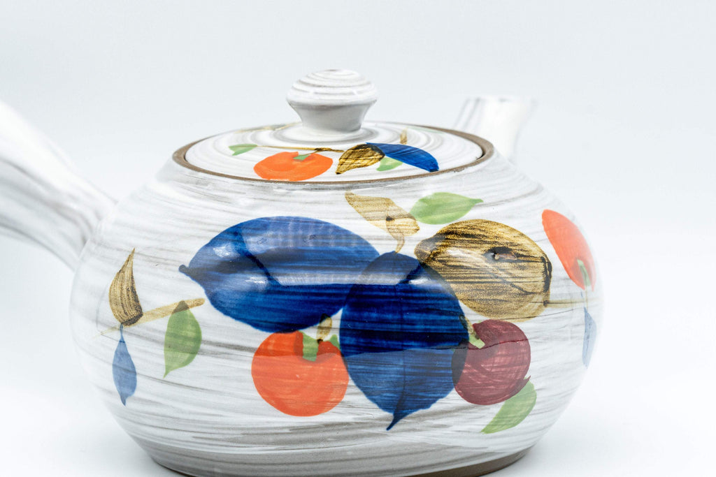 Japanese Kyusu - Floral Brush Glazed Debeso Teapot - 350ml