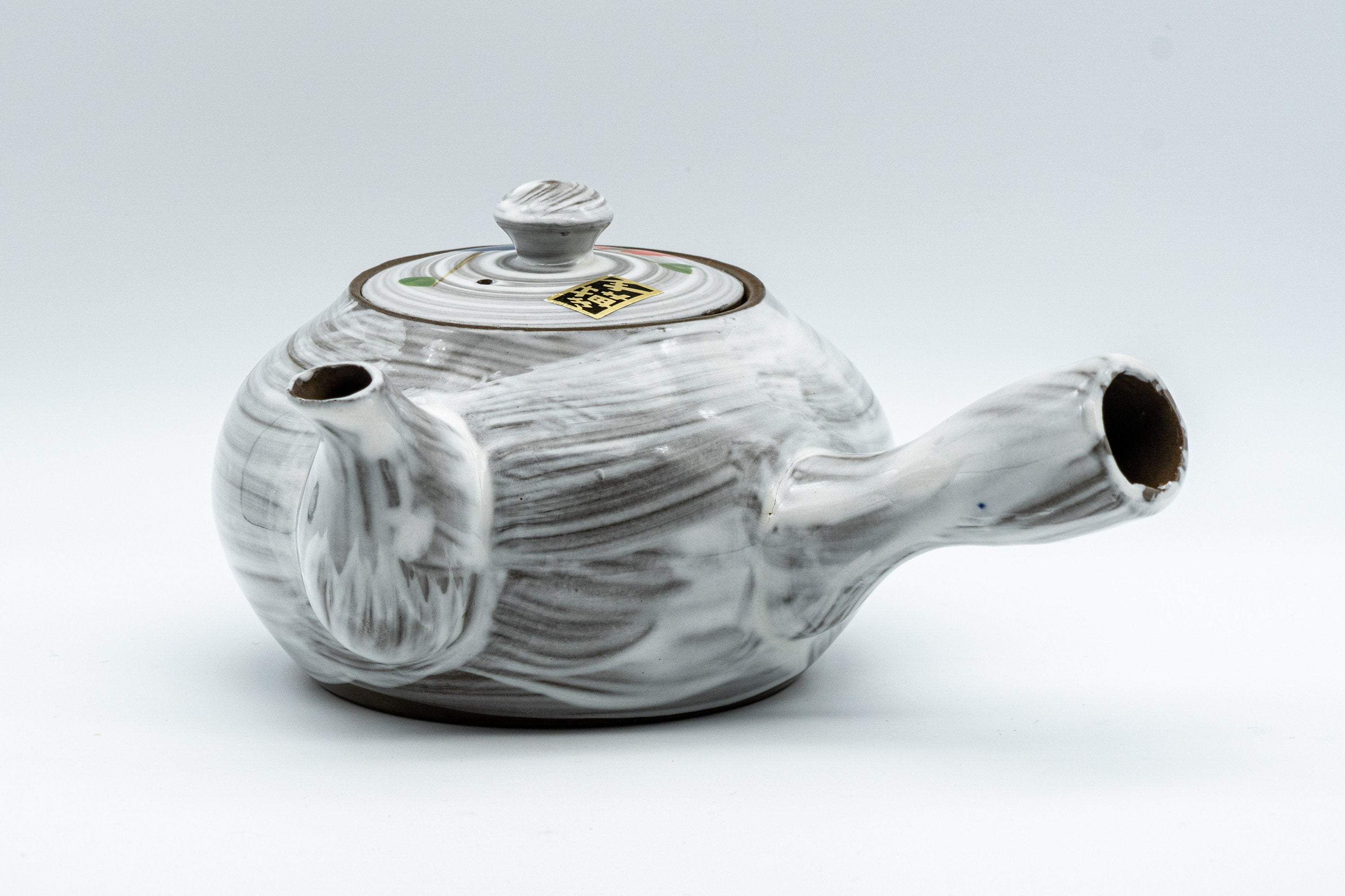 Japanese Kyusu - Floral Brush Glazed Debeso Teapot - 350ml