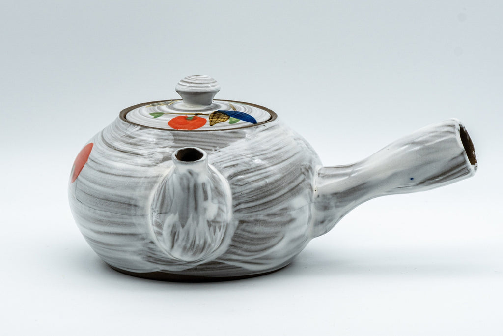Japanese Kyusu - Floral Brush Glazed Debeso Teapot - 350ml