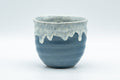 Japanese Teacup - Steel Blue Yunomi with White Drip Glaze - 180ml