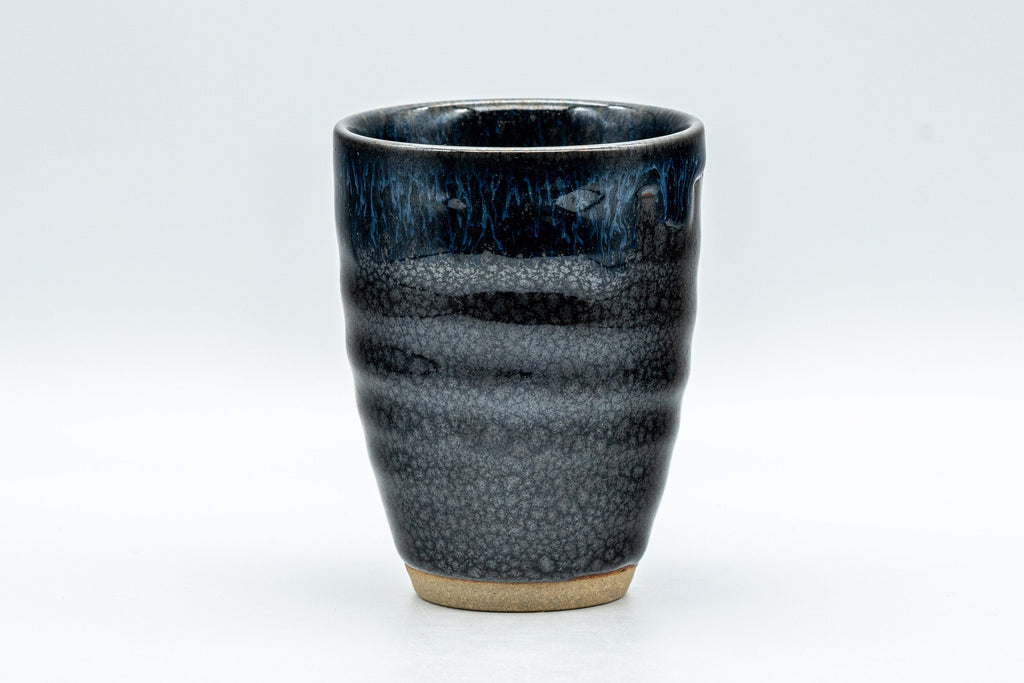 Japanese Teacup - Tenmoku Yunomi with Cerulean Drip Glaze  - 170ml