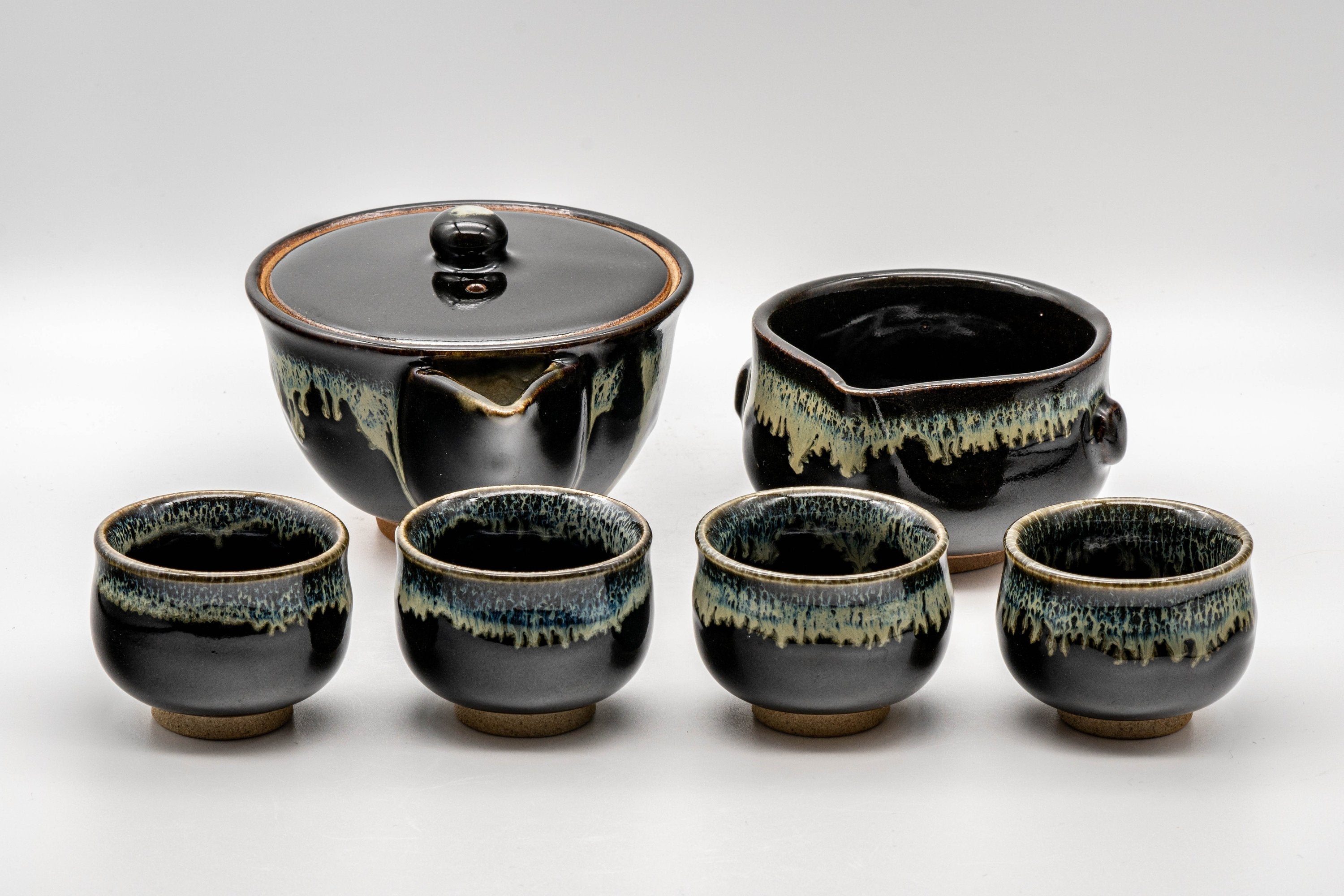 Japanese Tea Set - 桂山窯 Arita-yaki Houhin, Yuzamashi, and 4 Senchawan - 200ml