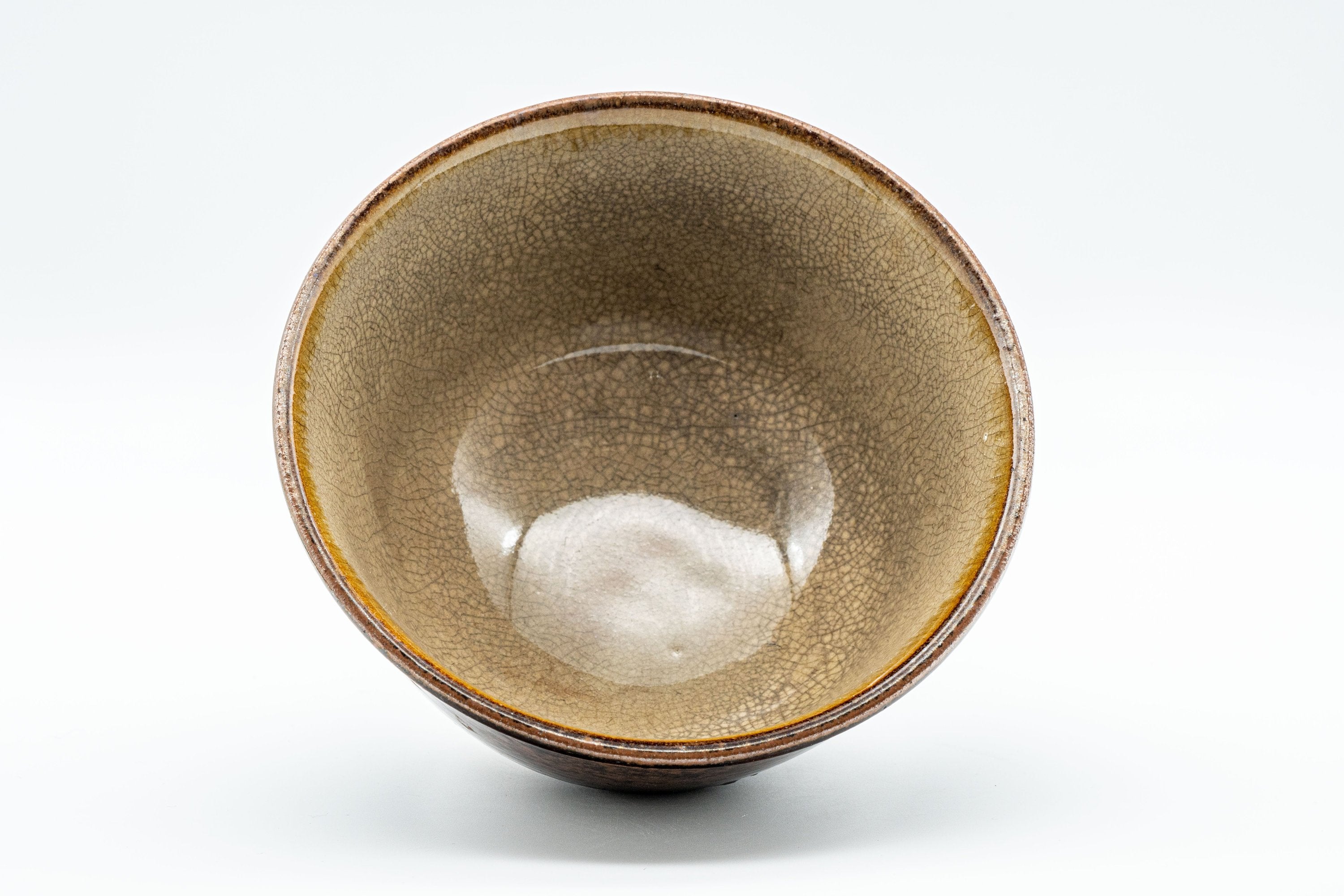 Japanese Matcha Bowl - Crazed and Mottled Drip Glazed Chawan - 350ml