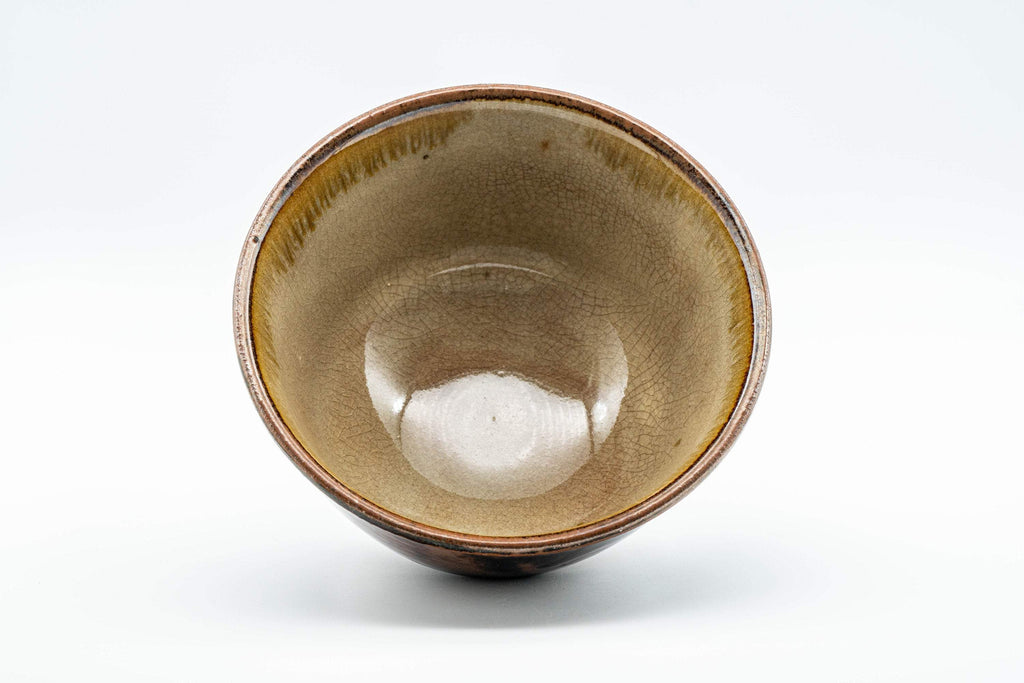 Japanese Matcha Bowl - Crazed and Mottled Drip Glazed Chawan - 350ml