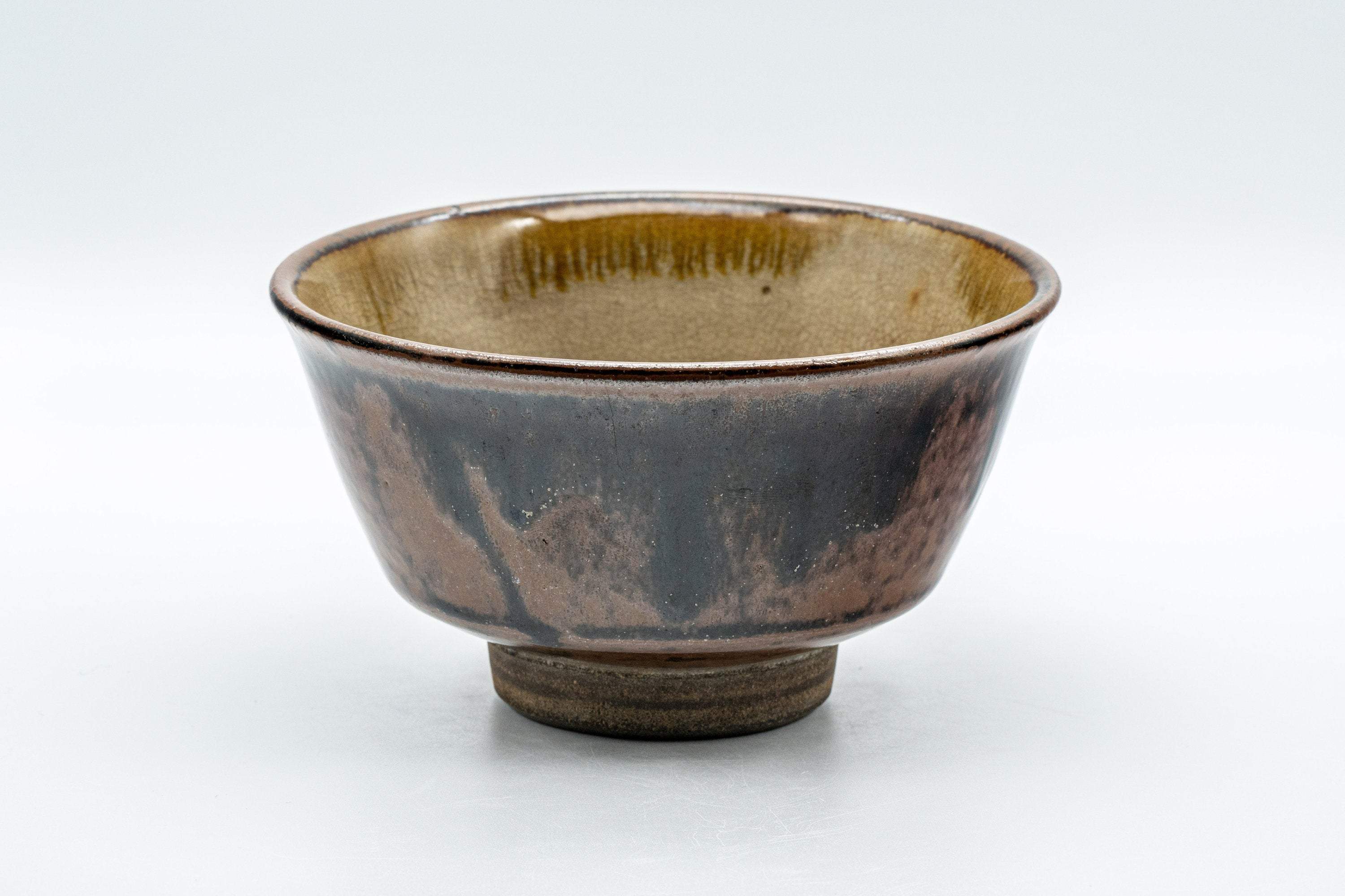 Japanese Matcha Bowl - Crazed and Mottled Drip Glazed Chawan - 350ml