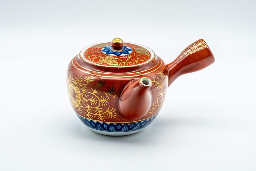 Japanese Tea Set - 九谷永楽 Kutani-yaki Porcelain Debeso Kyusu with 2 Senchawan - 250ml