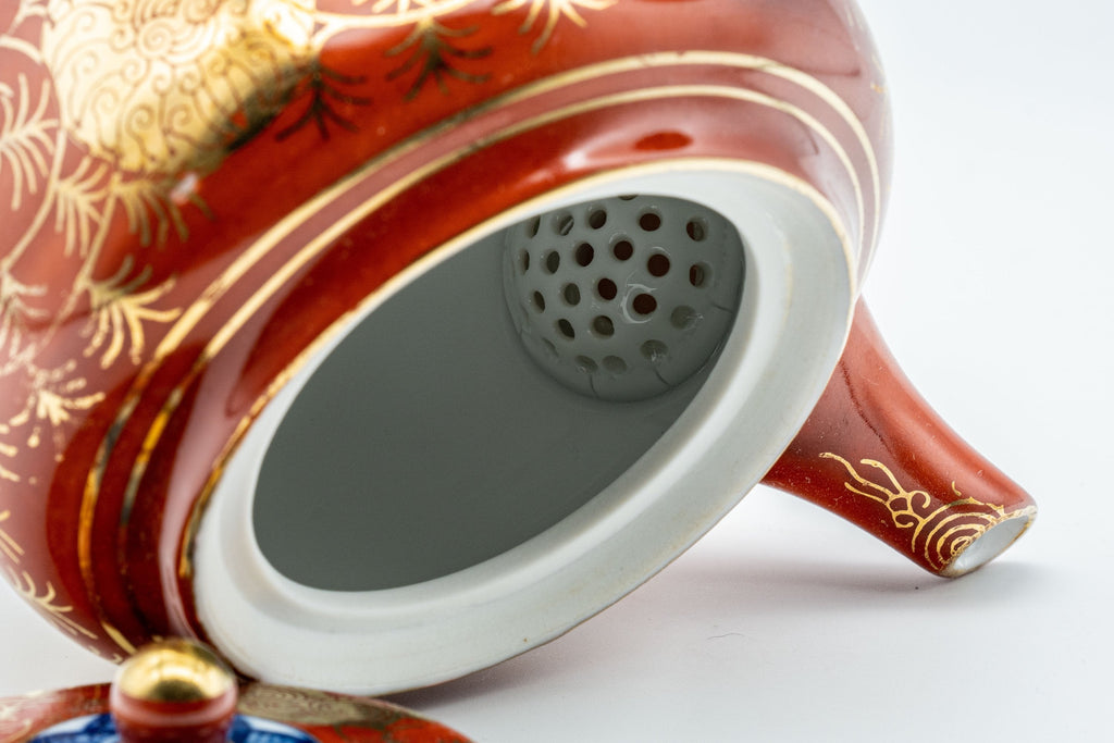 Japanese Tea Set - 九谷永楽 Kutani-yaki Porcelain Debeso Kyusu with 2 Senchawan - 250ml