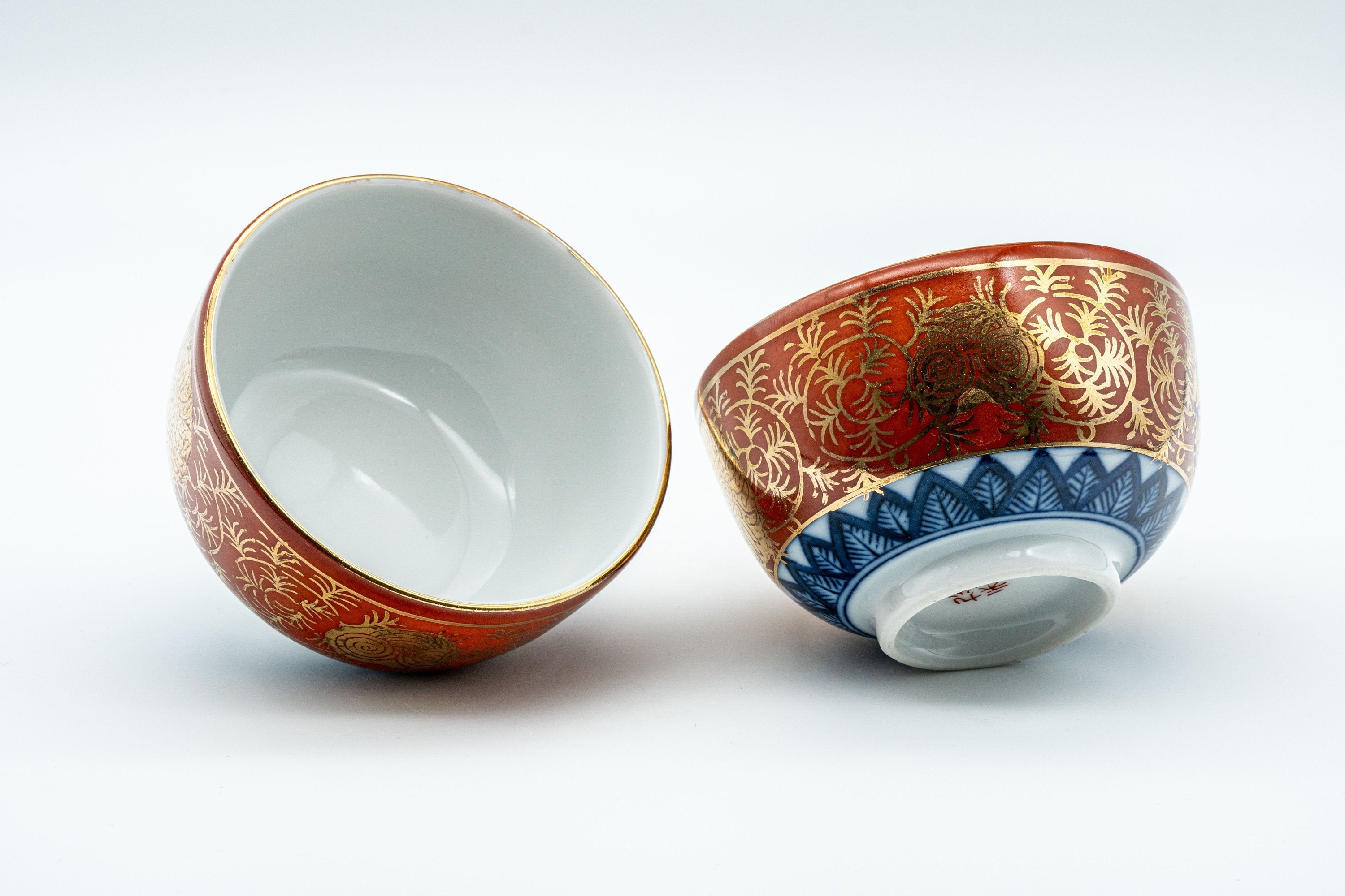 Japanese Tea Set - 九谷永楽 Kutani-yaki Porcelain Debeso Kyusu with 2 Senchawan - 250ml