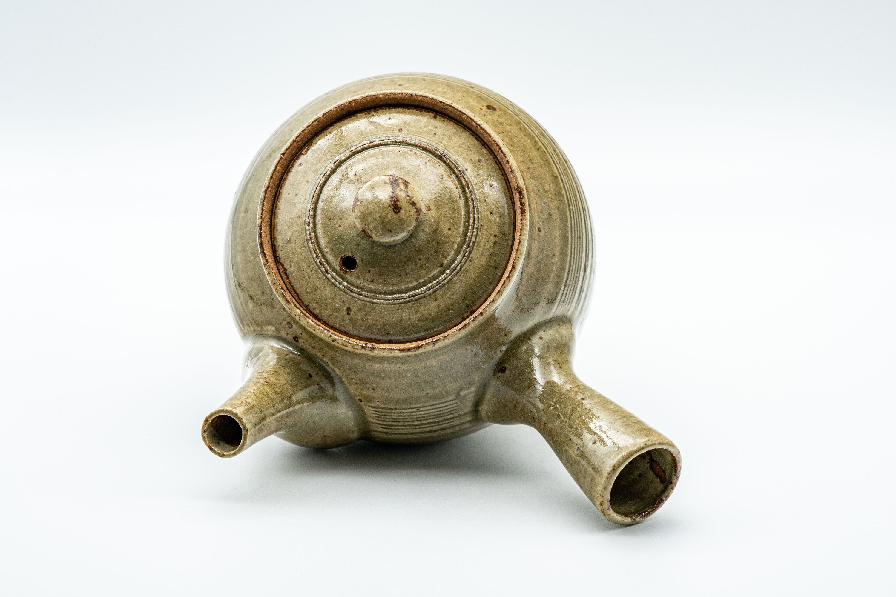 Japanese Tea Set - Speckled Olive Green Kyusu with 5 Yunomi - 350ml
