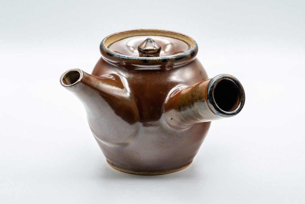 Japanese Tea Set - Tall Glazed Do-ake Kyusu with 5 Yunomi