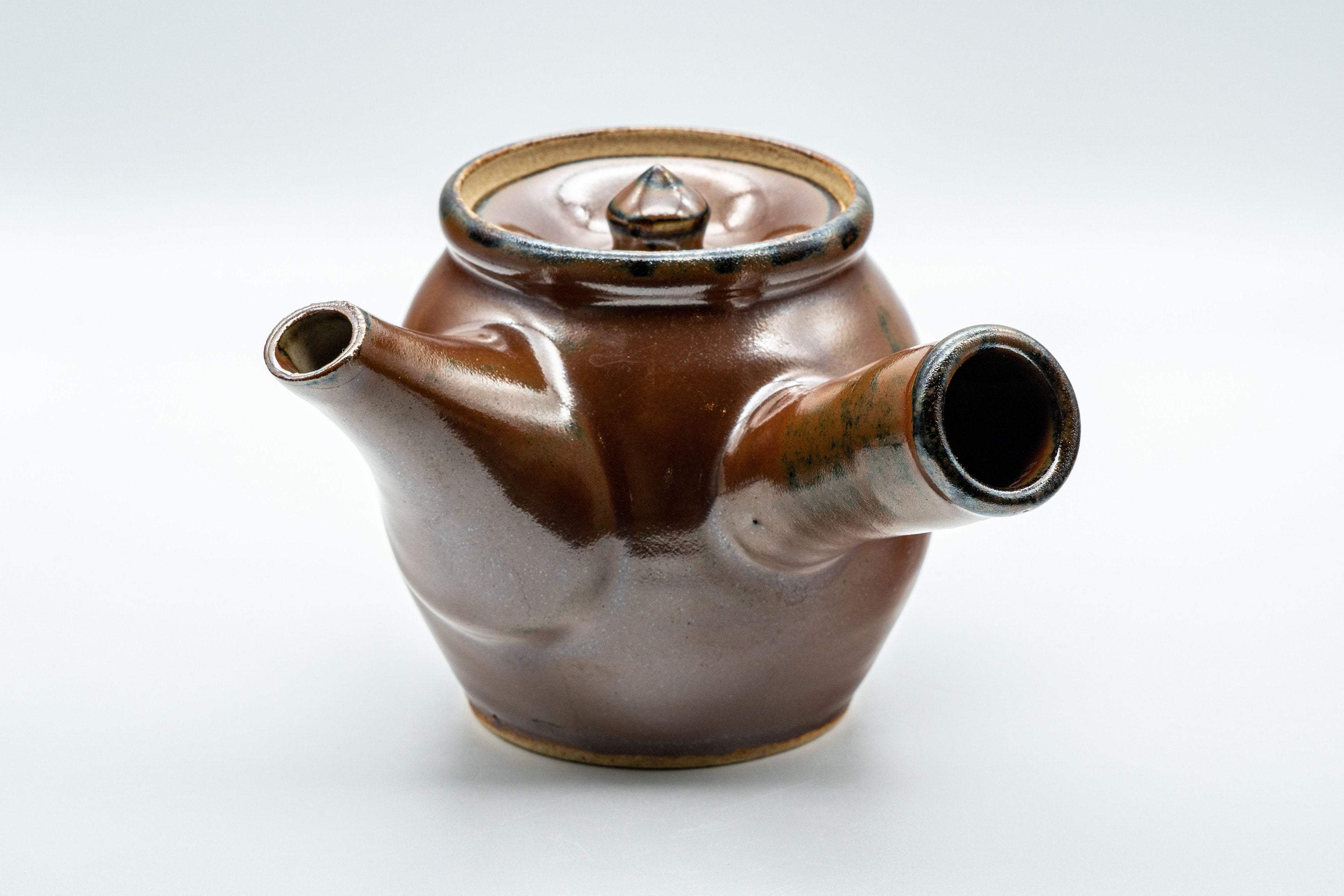 Japanese Tea Set - Tall Glazed Do-ake Kyusu with 5 Yunomi