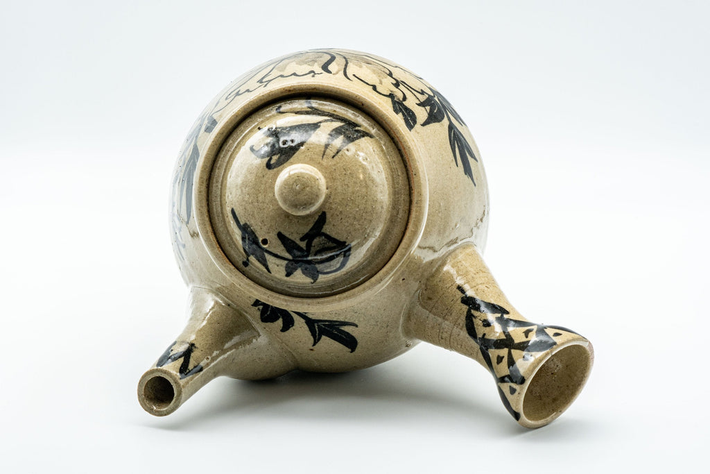 Japanese Kyusu - Large Floral Nasu-gata Do-ake Teapot - 900ml