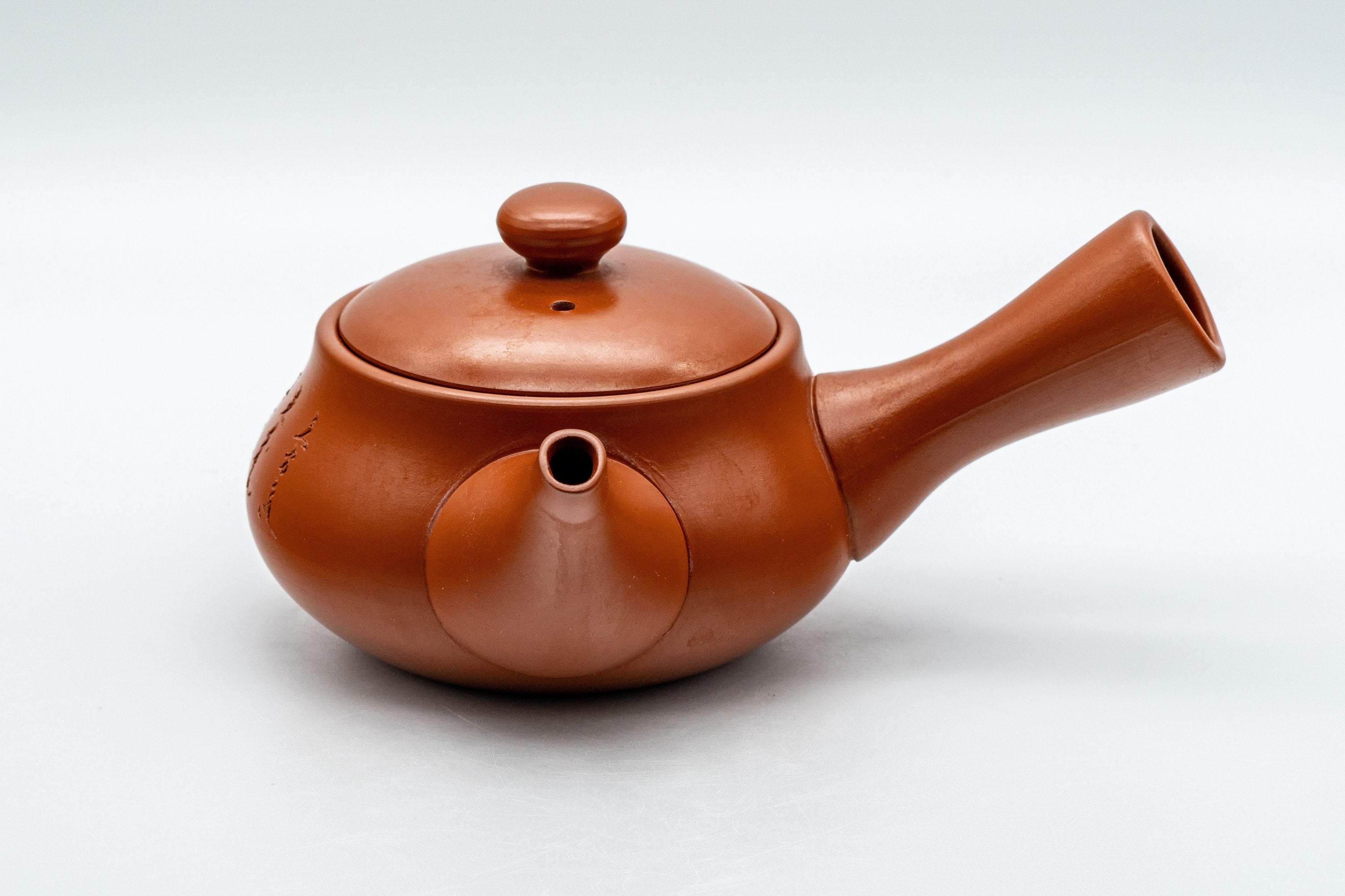 Japanese Kyusu - Calligraphy Nasu-gata Tokoname-yaki Debeso Teapot - 220ml