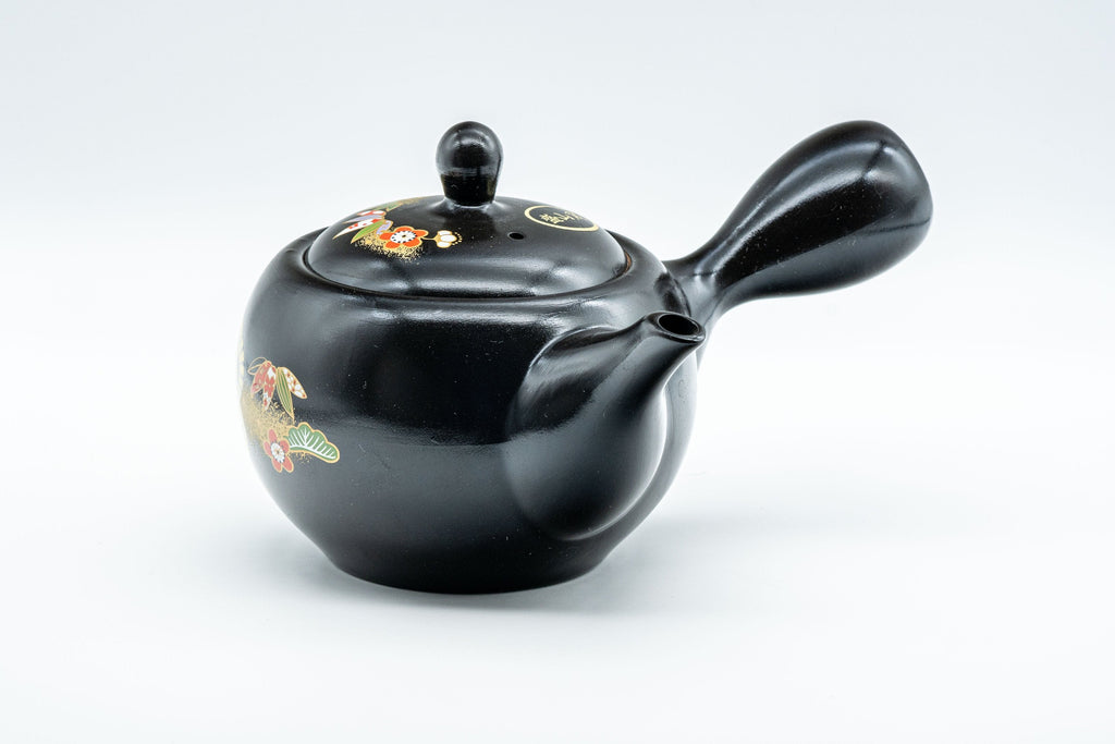 Japanese Kyusu - 盛山窯 Year of the Tiger, Black Kurodei Tokoname-yaki Teapot - 380ml