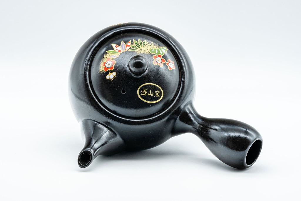 Japanese Kyusu - 盛山窯 Year of the Tiger, Black Kurodei Tokoname-yaki Teapot - 380ml