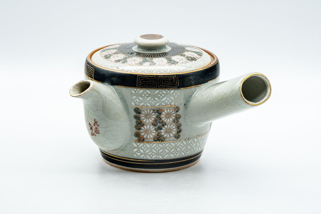 Japanese Kyusu - 九谷永楽 Floral Kutani-yaki Debeso Teapot - 350ml
