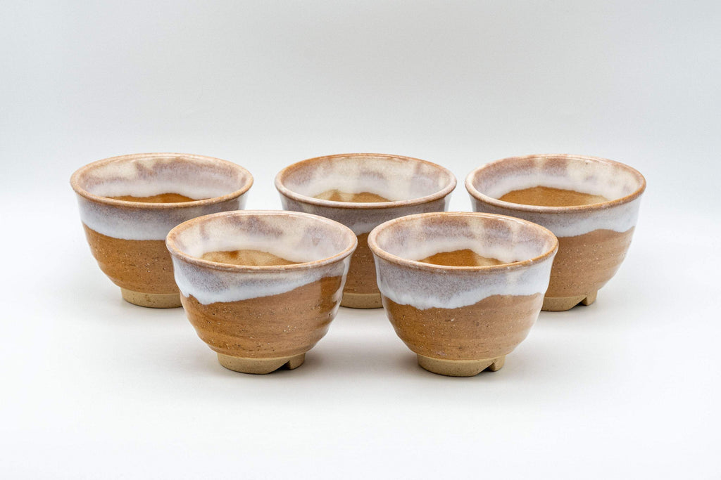 Japanese Tea Set - 萩殿窯 Hagi-yaki Houhin-style Do-ake Kyusu with 5 Senchawan - 450ml